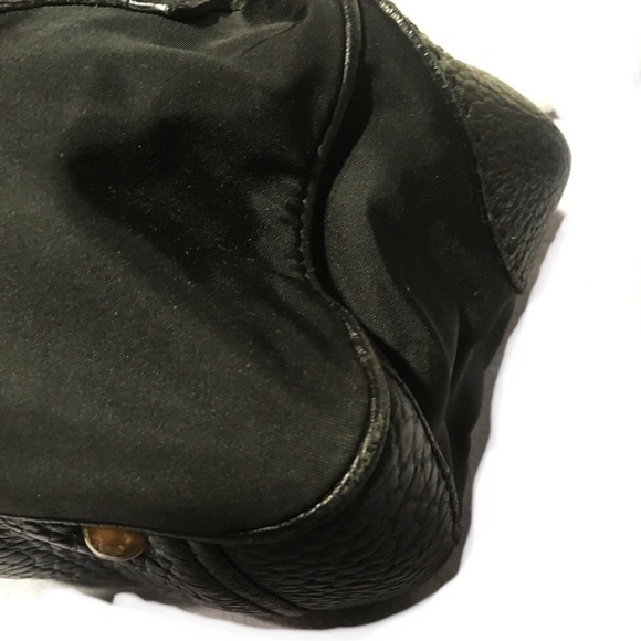 Prada Vitello Trimmed Tessuto Bowler Bag Satchel Shoulder Handbag - Picture 11 of 16